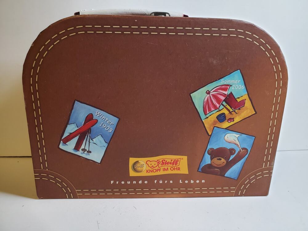 STEIFF KNOPF Bear and Lunch Box Brown